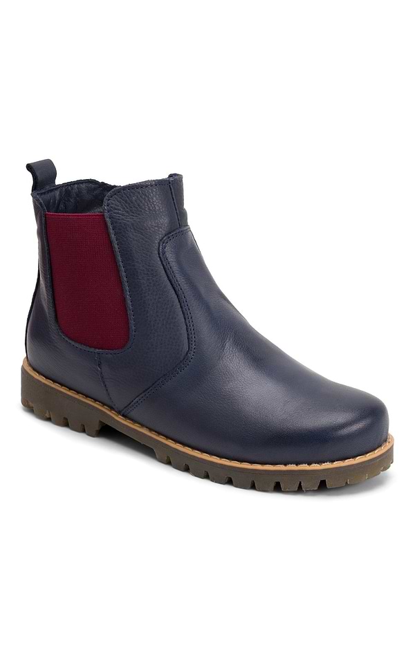 Ladies Contrast Leather Chelsea Boots