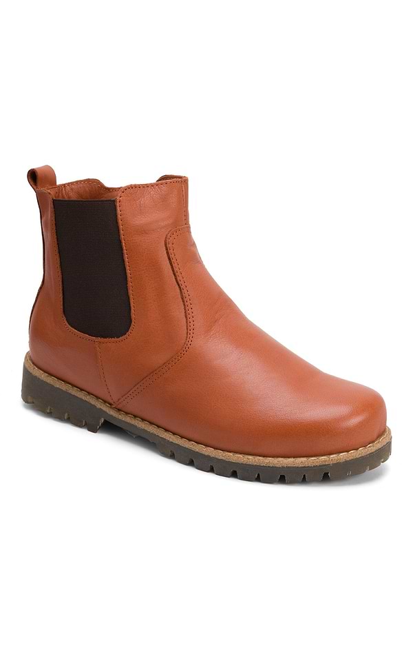 Ladies Contrast Leather Chelsea Boots