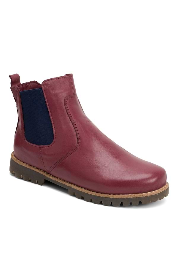 Ladies Contrast Leather Chelsea Boots