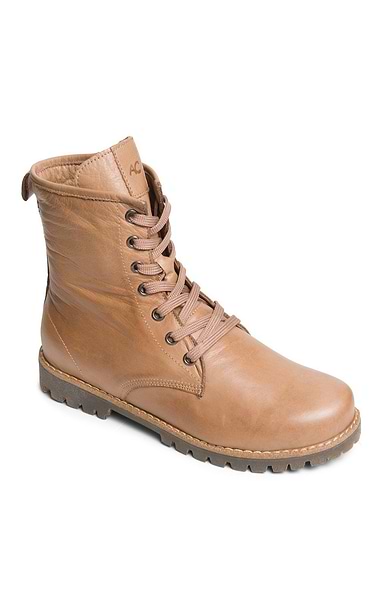 Ladies Tall Lace-Up Leather Boots