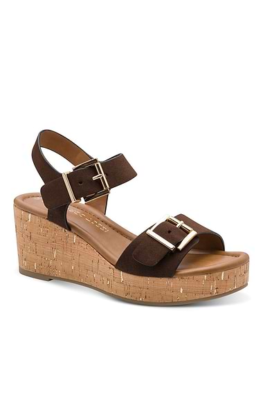 Ladies Marco Tozzi Cork Sole Wedge Sandal