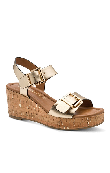 Ladies Marco Tozzi Cork Sole Wedge Sandal