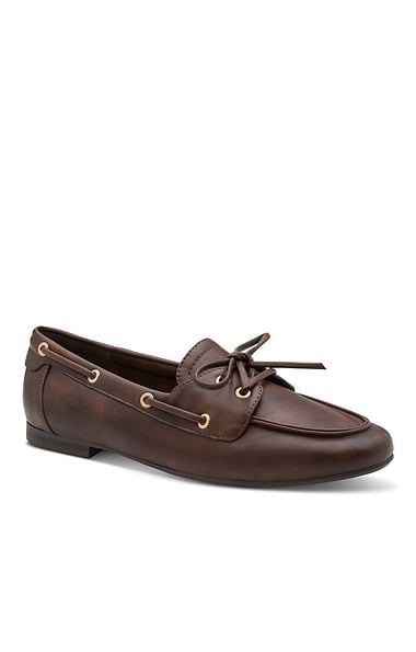 Ladies Marco Tozzi Tie Front Boat Shoes
