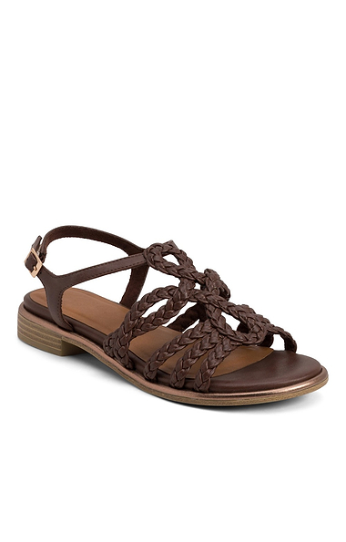 Ladies Marco Tozzi Basket Weave Pleat Sandal