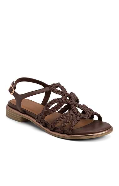 Ladies Marco Tozzi Basket Weave Pleat Sandal