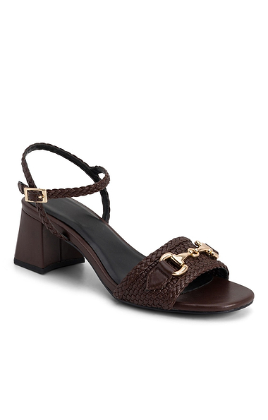Ladies Marco Tozzi Basket Weave Block Heel Sandal