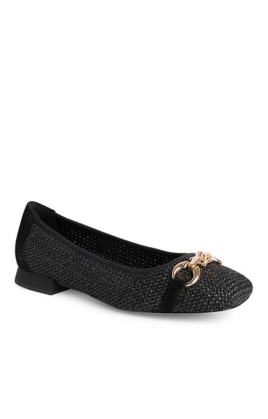 Ladies Basket Weave Buckle Shoe