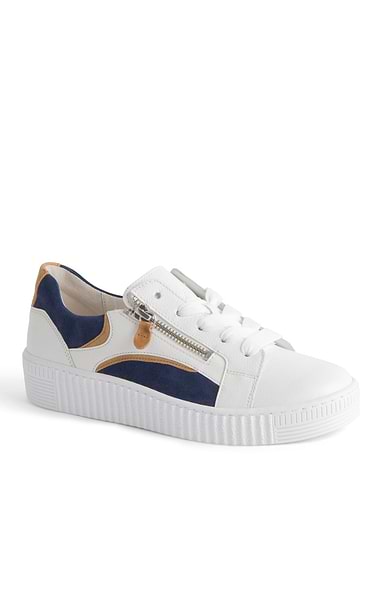 Ladies Gabor Wemo Tricolour Zip Sneaker