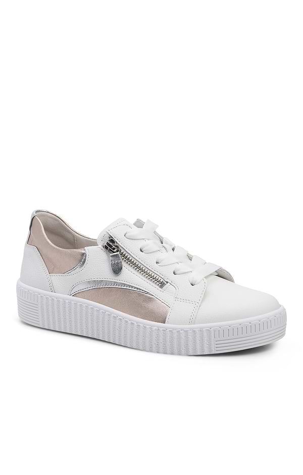 Ladies Gabor Wemo Tricolour Zip Sneaker