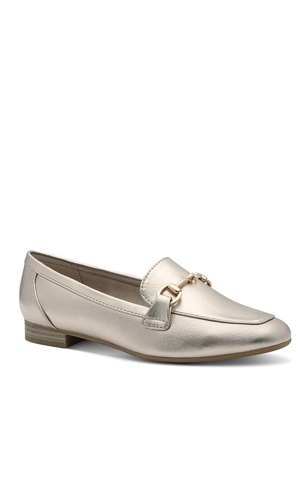 Ladies Marco Tozzi Metallic Snaffle Loafers