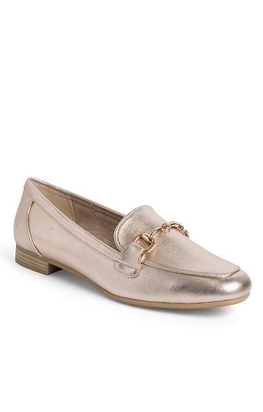 Ladies Marco Tozzi Metallic Snaffle Loafers