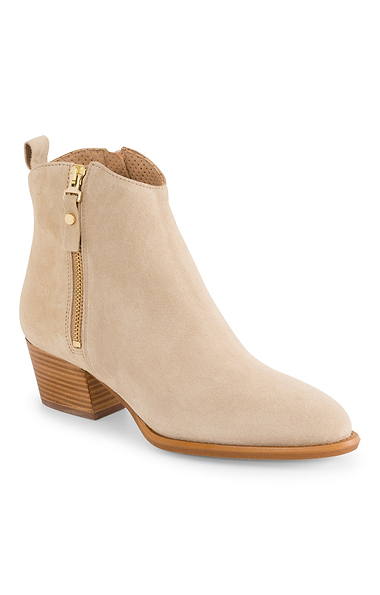 Ladies Alpe Suede Side Zip Western Ankle Boots