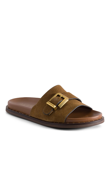 Ladies Alpe Suede Buckle Sliders