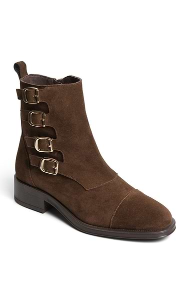 Ladies Multi Buckle Ankle Boots