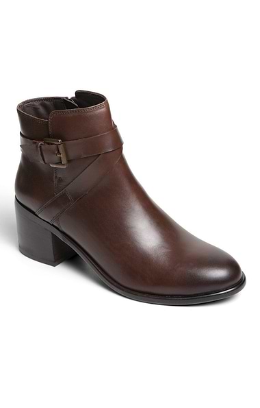 Ladies Leather Strap Ankle Boots