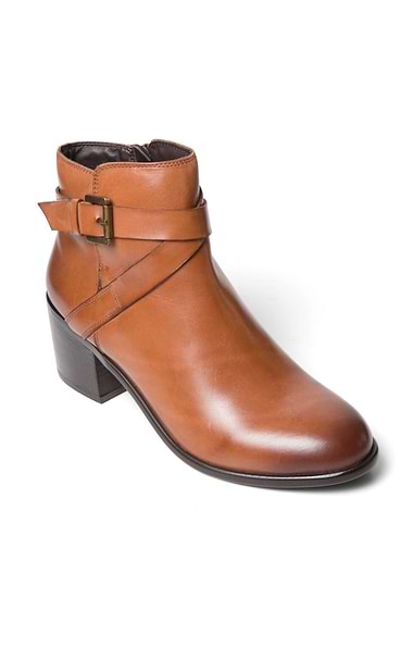 Ladies Leather Strap Ankle Boots