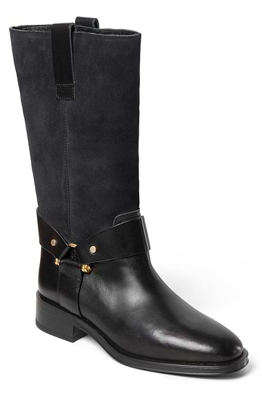 Ladies Ankle Detail Suede & Leather Boots
