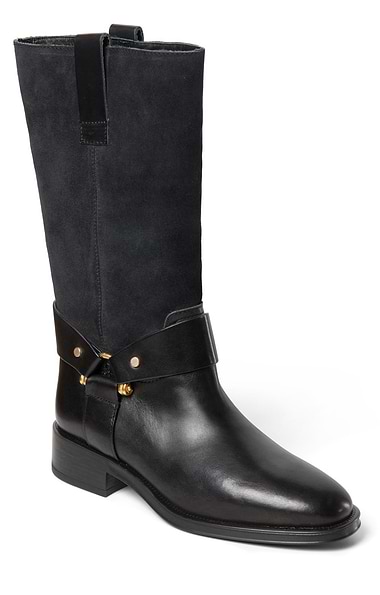Ladies Ankle Detail Suede & Leather Boots
