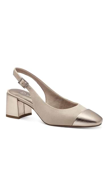 Ladies Marco Tozzi Contrast Toe Slingback Shoes