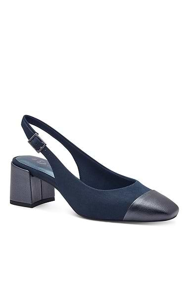 Ladies Marco Tozzi Contrast Toe Slingback Shoes