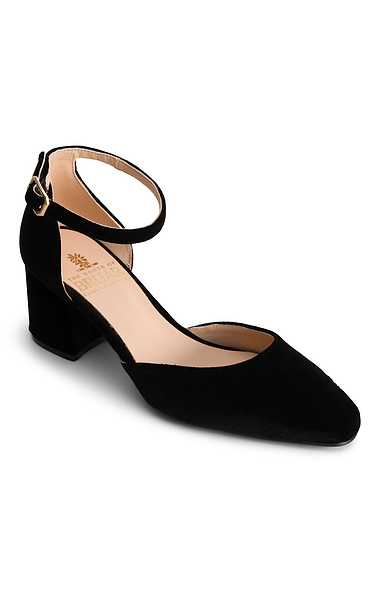 Ladies House of Bruar Velvet Block Heel Shoes