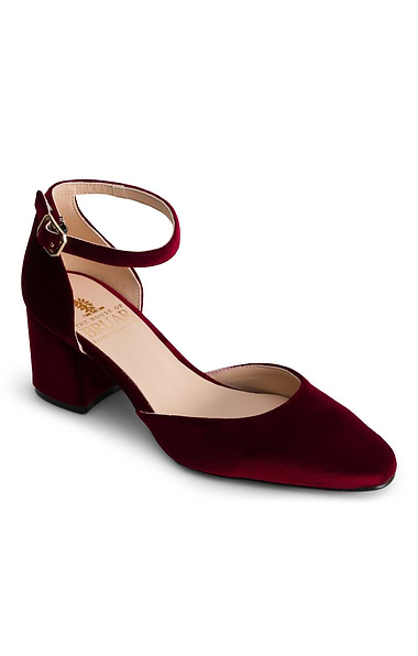 Ladies House of Bruar Velvet Block Heel Shoes