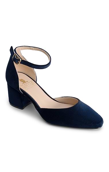 Ladies House of Bruar Velvet Block Heel Shoes