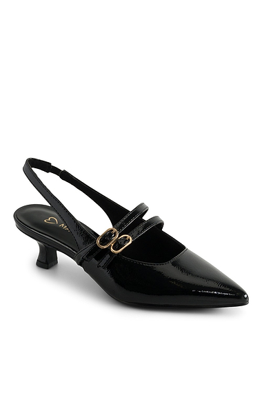 Ladies Marco Tozzi Patent Kitten Heel Slingback