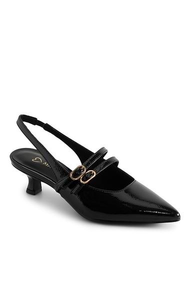 Ladies Marco Tozzi Patent Kitten Heel Slingback