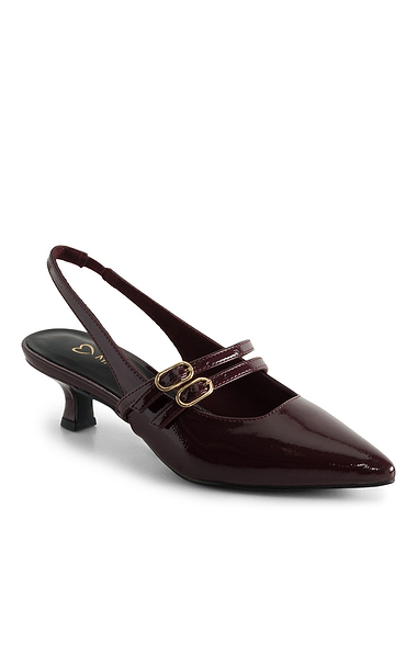 Ladies Marco Tozzi Patent Kitten Heel Slingback