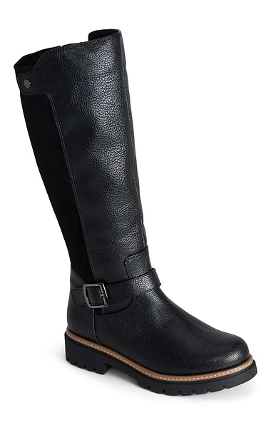 Ladies Marco Tozzi Chunky Sling Buckle Strap Boot