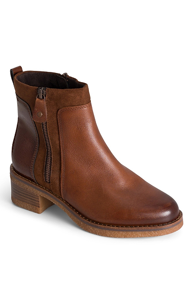 Ladies Marco Tozzi Leather Zip Ankle Boot