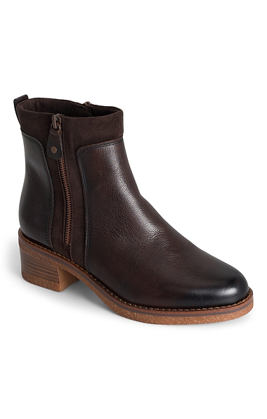 Ladies Marco Tozzi Leather Zip Ankle Boot