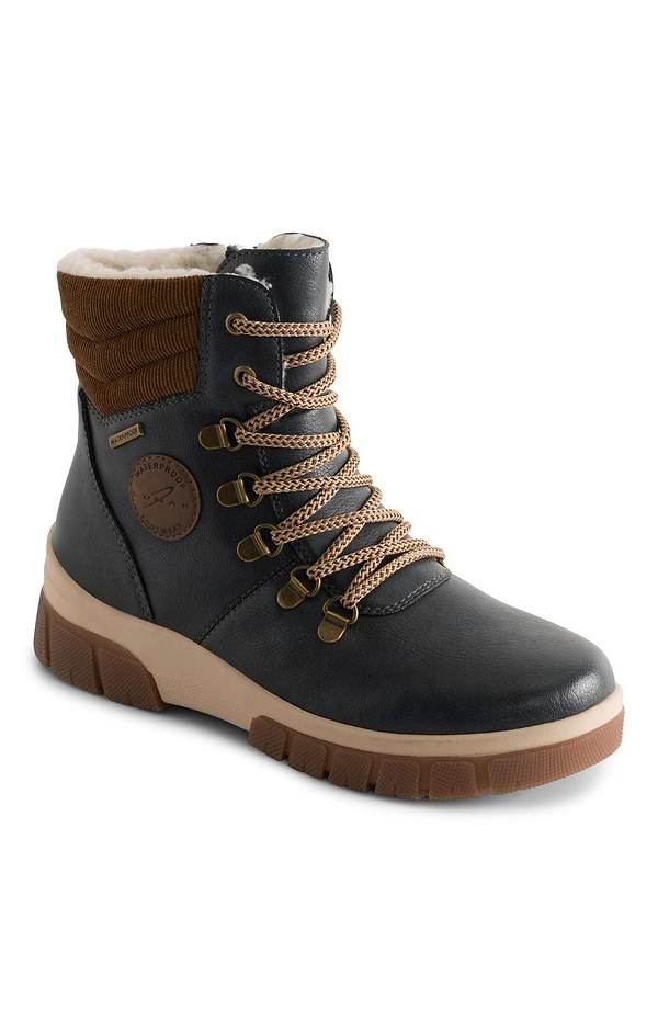 Ladies Waterproof Corduroy Trim Walking Boots