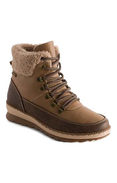 Ladies Waterproof Borg Trim Walking Boots