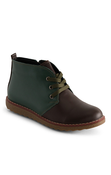Ladies Two Tone Leather Desert Boots