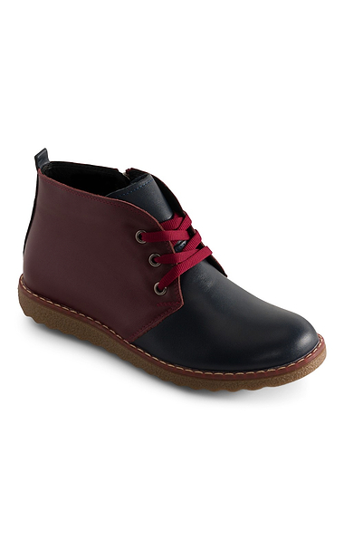 Ladies Two Tone Leather Desert Boots