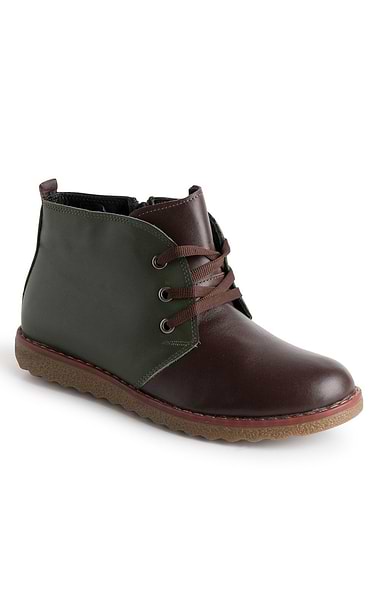 Ladies Two Tone Leather Desert Boot