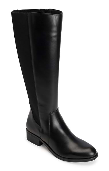 Ladies Elastic Back Leather Long Boots
