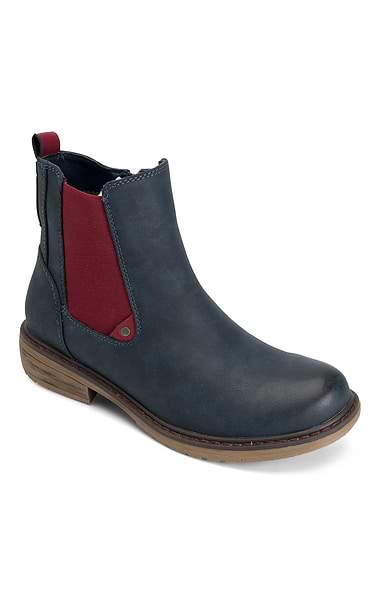 Ladies Contrast Chelsea Boots