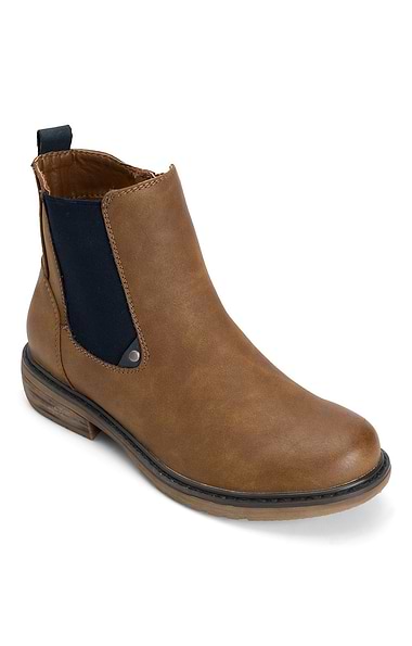Ladies Contrast Chelsea Boots