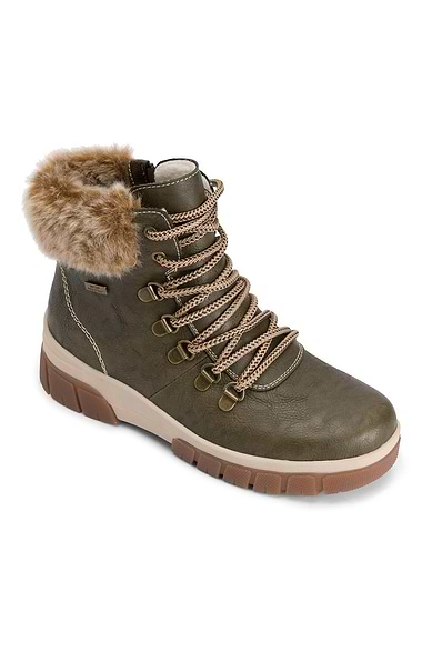 Ladies Faux Fur Trim Walking Boot
