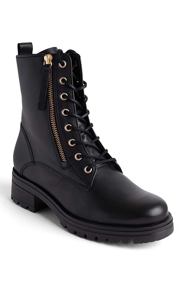 Ladies Track Sole Zip/Lace Boots