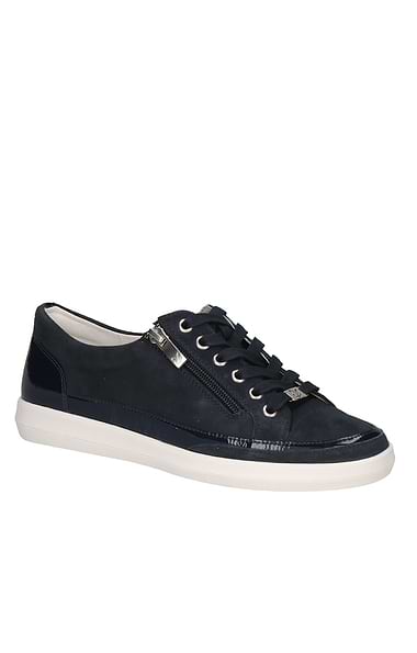 Ladies Side Zip Lace-Up Trainer