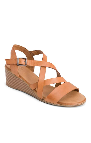 Ladies Leather Wedge Sandal