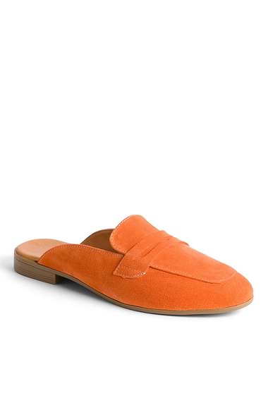 Ladies Slip On Suede Penny Mules