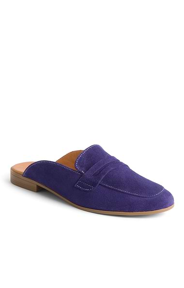 Ladies Slip On Suede Penny Mules