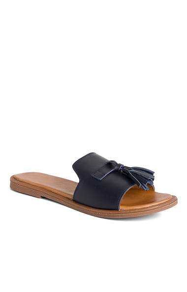 Ladies Leather Tassel Mules