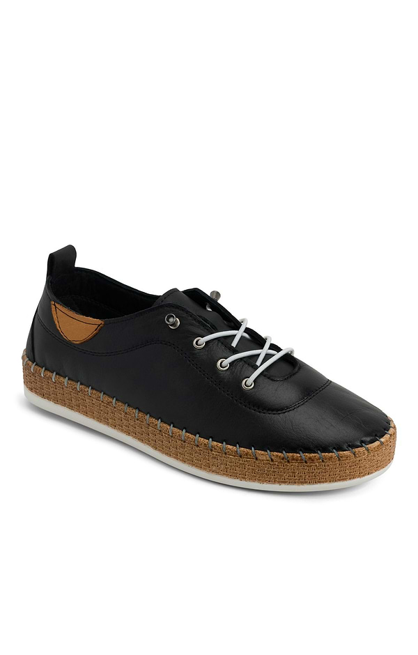 Ladies Evie Leather Espadrille Sole Sneakers