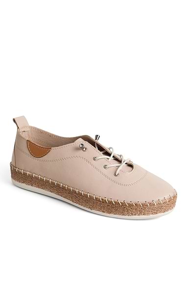 Ladies Evie Leather Espadrille Sole Sneakers